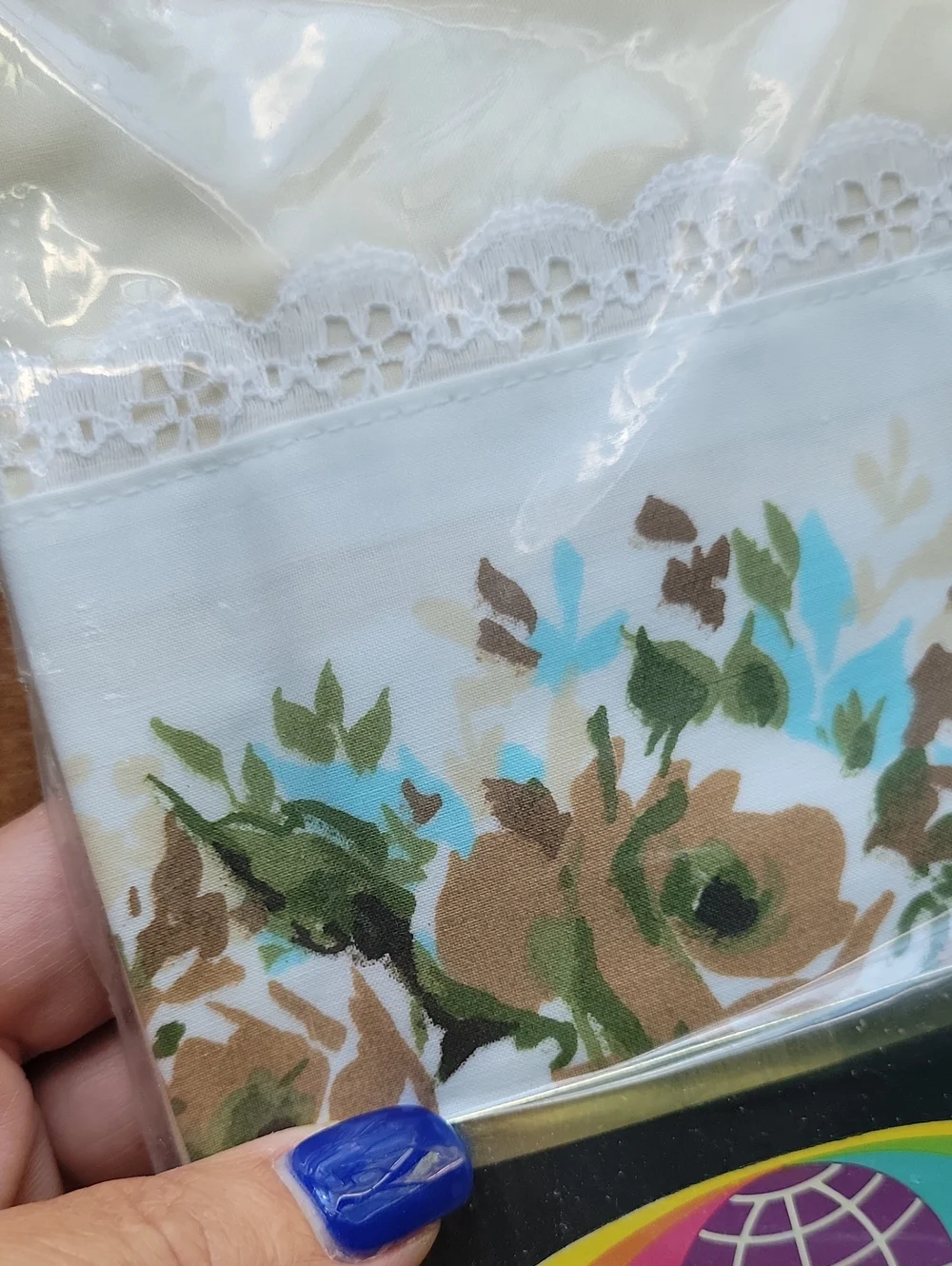 Vintage Cannon Royal Family Twin Flat Sheet 70s Floral Eyelet Lace Border, NEW